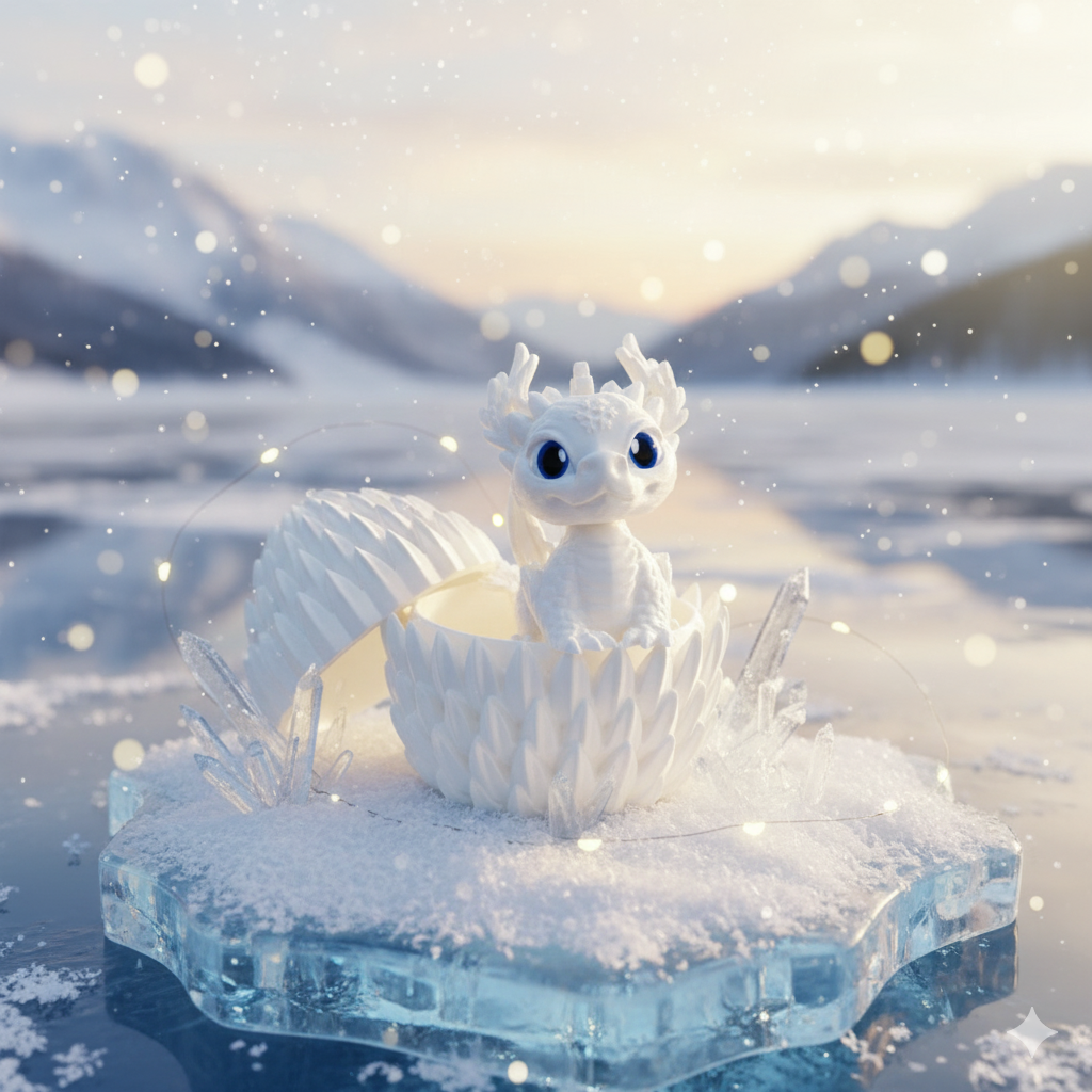 Weißer-Drache im Ei